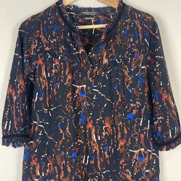 Maison Scotch Scotch & Soda Abstract Print Dress Size Petite Medium - Picture 2 of 14